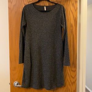 Sparkle rib knit sweater dress